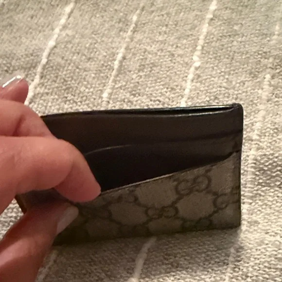 Gucci GG Supreme Ophidia Brown and Green Card Holder authintic Like New - Picture 4 of 5